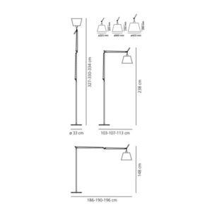 Tolomeo mega floor con interruttore On-Off Artemide - Luci e Forme