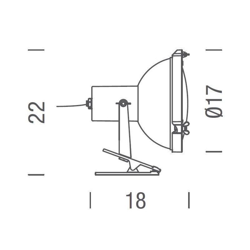 Projecteur 165 lampada da tavolo a clip pinza Nemo